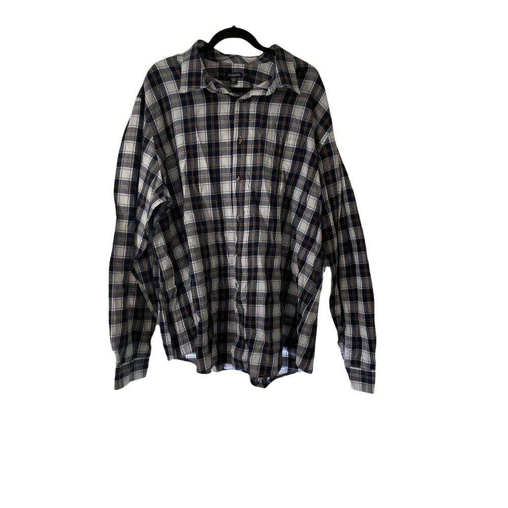 George 3XLT Navy and cream men’s button up